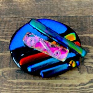 Artisan Glass Brooch Handcrafted Jewelry